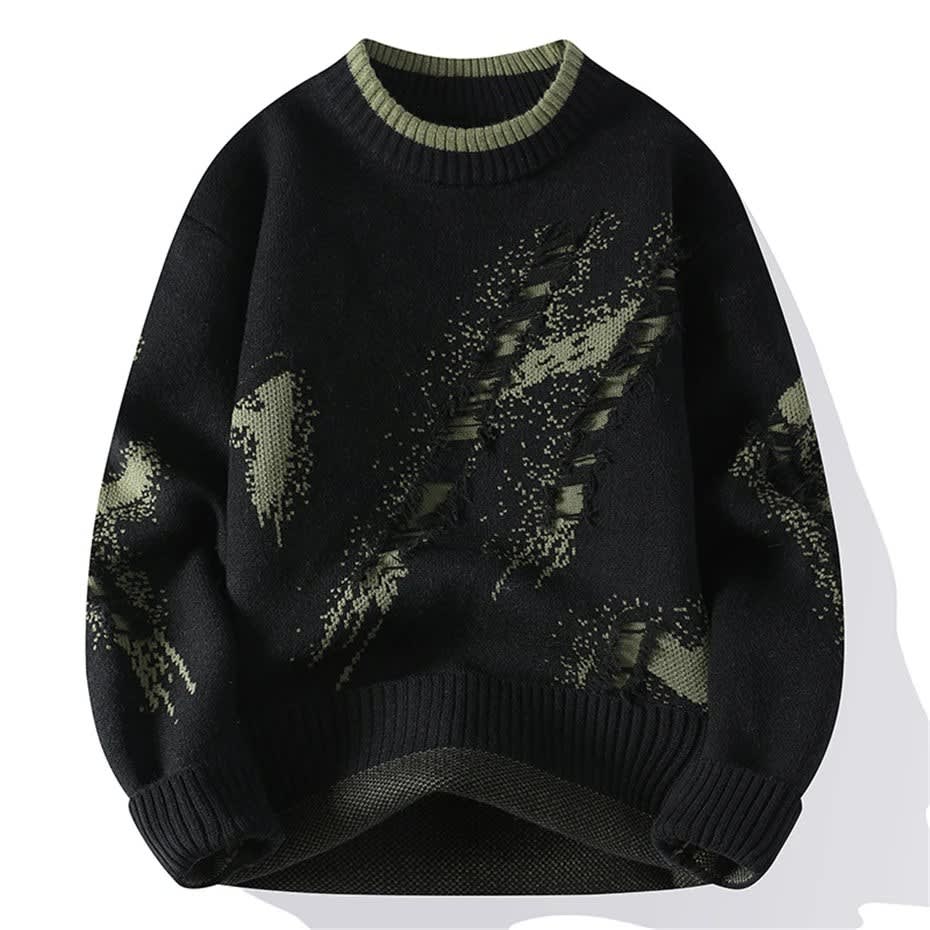 Men's Distressed Crew Neck Jumper | Owen_2
