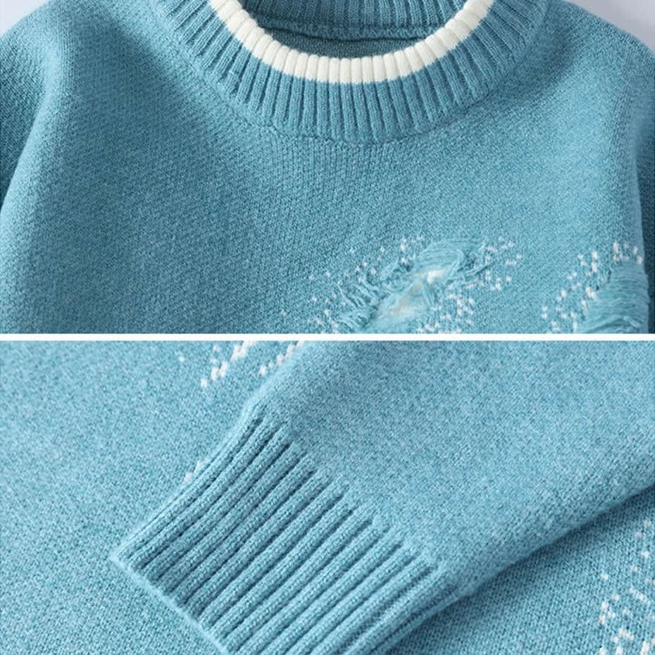 Men's Distressed Crew Neck Jumper | Owen_5