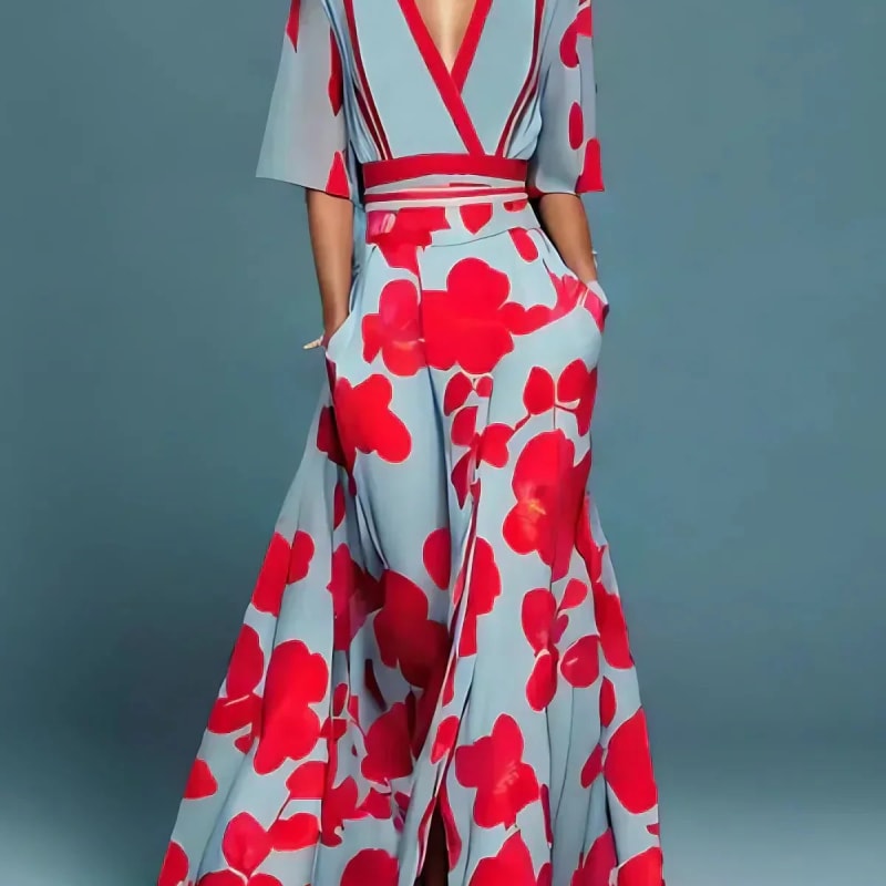 Women's Floral Wrap Wedding Guest Maxi Dress | Elizabeth_1