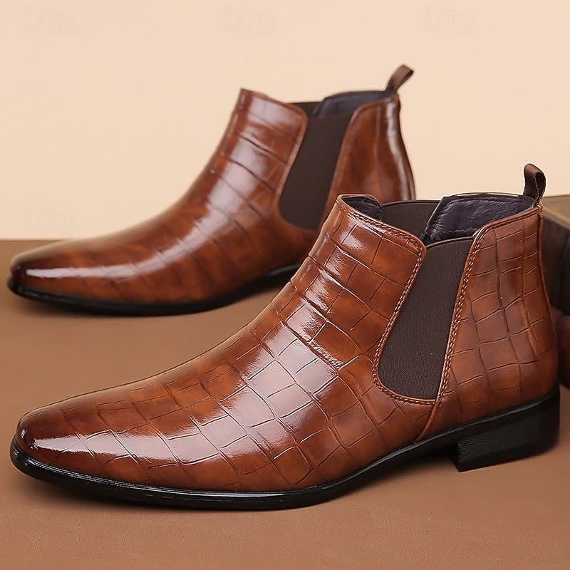 Men's Croc-Effect Chelsea Boots | Garth_7