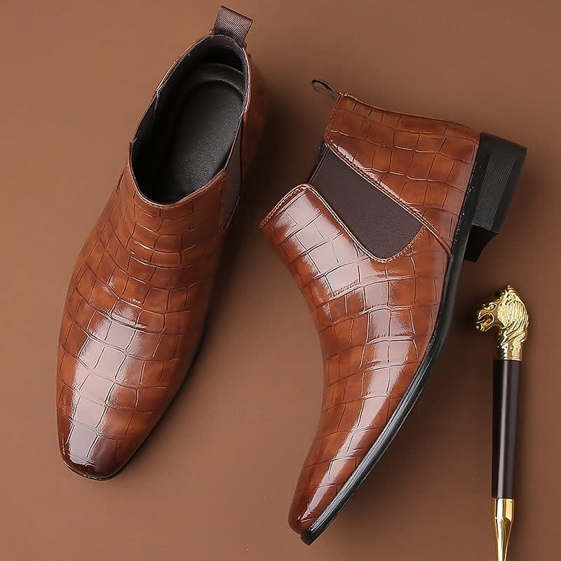 Men's Croc-Effect Chelsea Boots | Garth_8