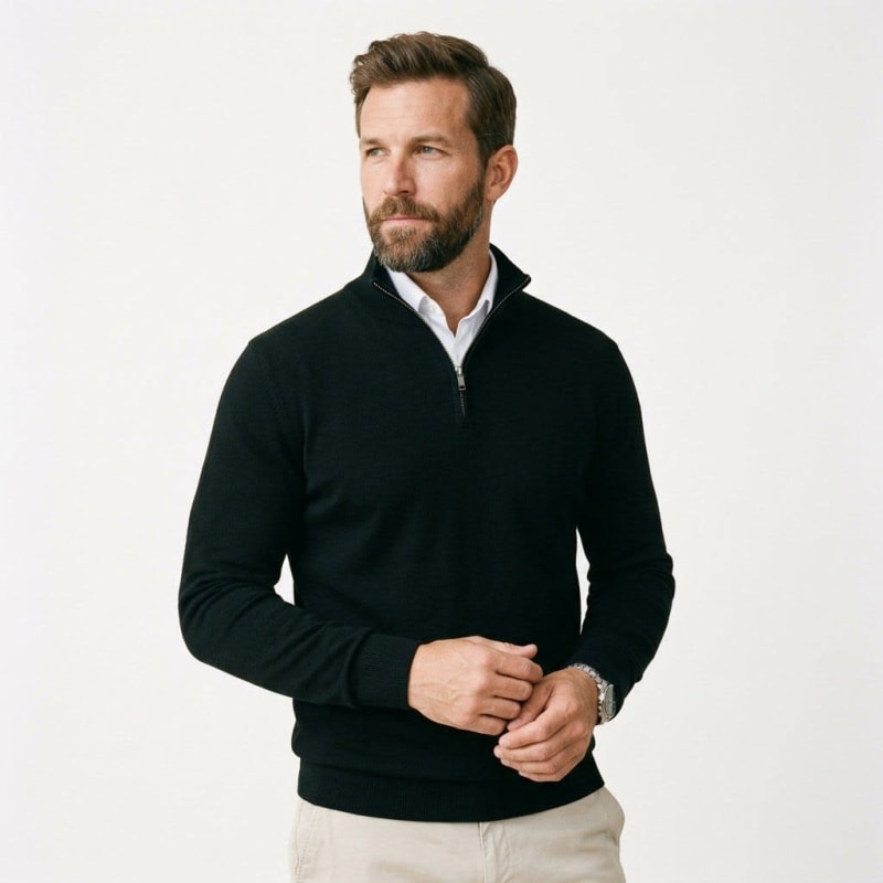 Men's Quarter Zip Knit Jumper | Richard_1
