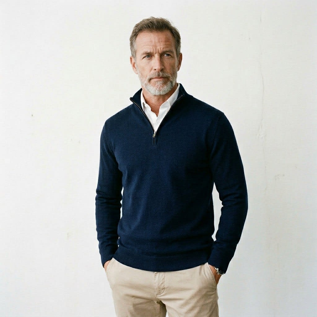 Men's Quarter Zip Knit Jumper | Richard_3