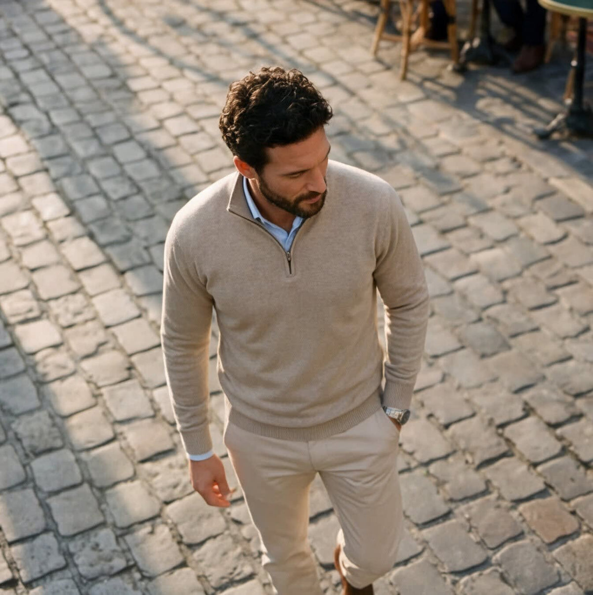 Men's Quarter Zip Knit Jumper | Richard_7