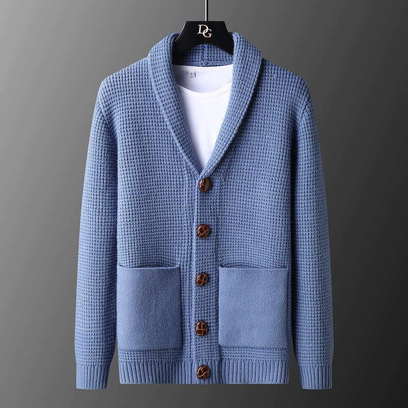 Men's Wool Blend Shawl Collar Cardigan | Wilfred_9