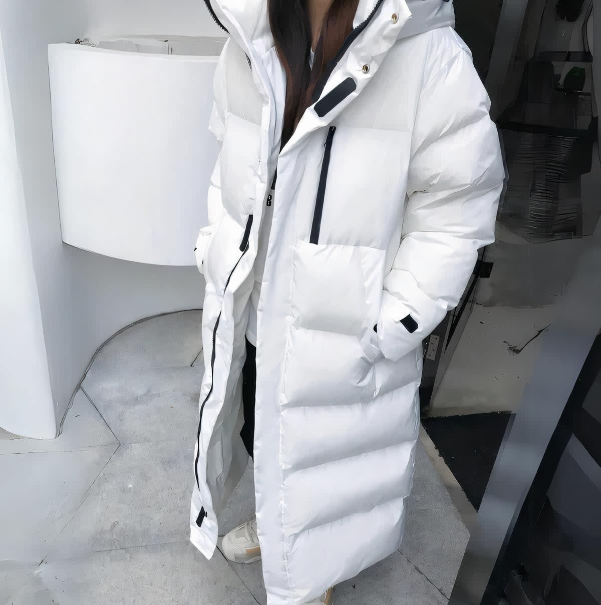 Women's Quilted Longline Puffer Coat | Nerida_4