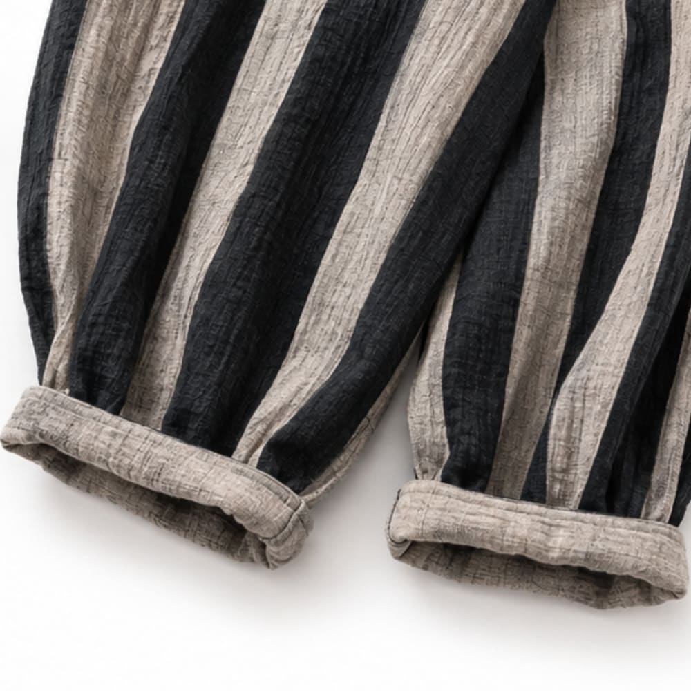 Women's Striped Color Block Loose Fit Set | Melody_6