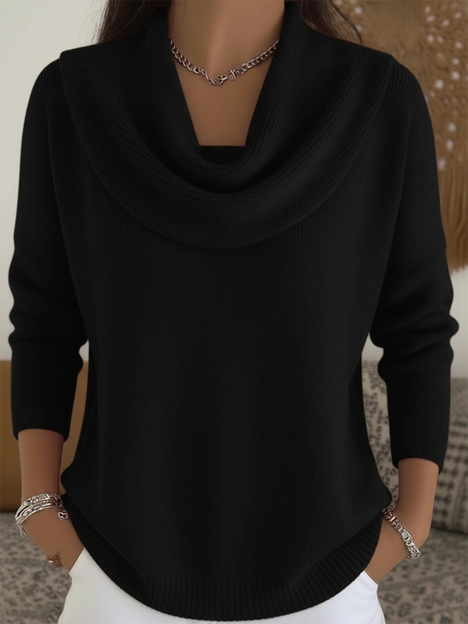 Women's Knit Cowl Neck Jumper | Moira_5