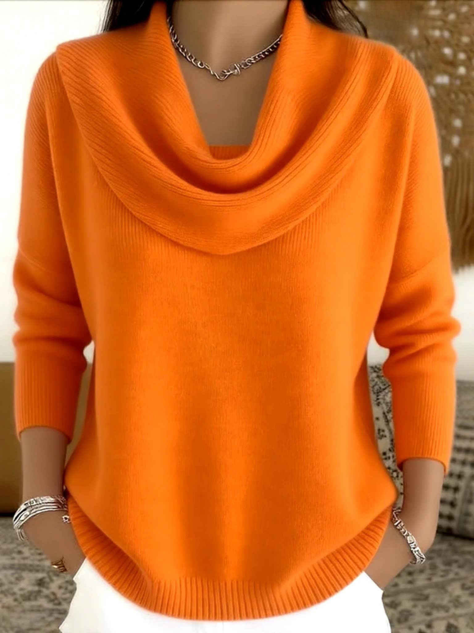 Women's Knit Cowl Neck Jumper | Moira_8