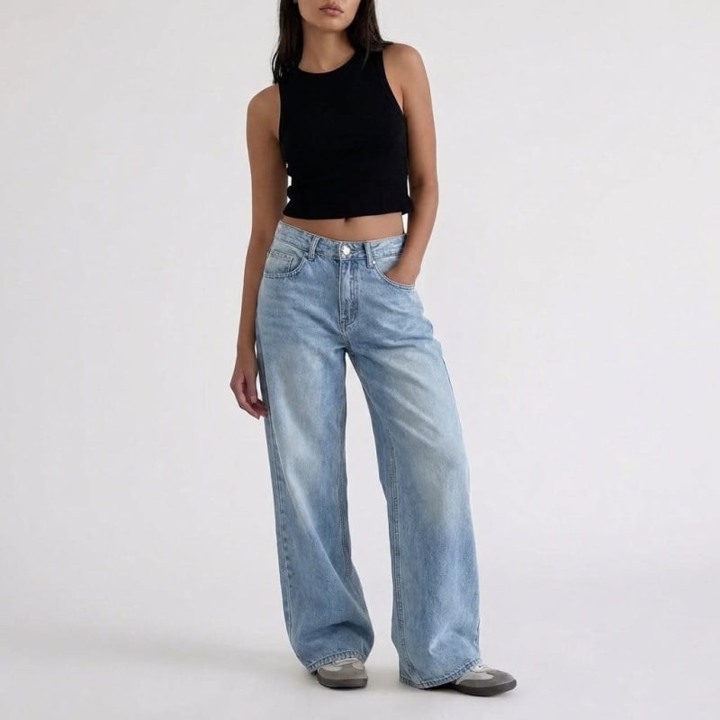 Women's Low Rise Wide Leg Jeans | Betsan_1