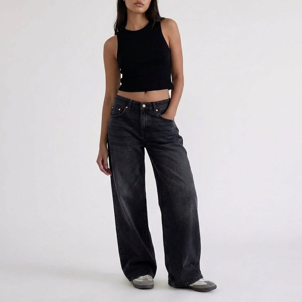 Women's Low Rise Wide Leg Jeans | Betsan_5