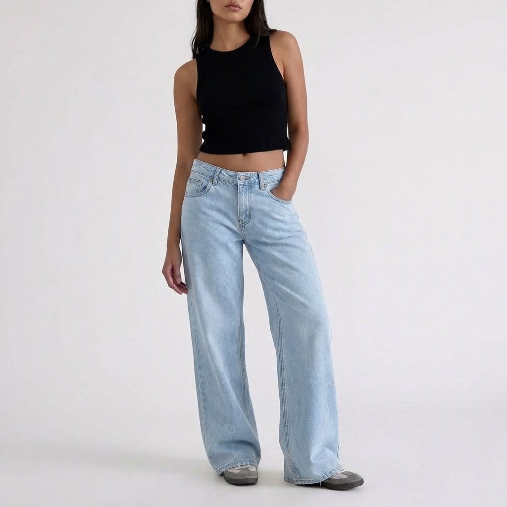 Women's Low Rise Wide Leg Jeans | Betsan_6