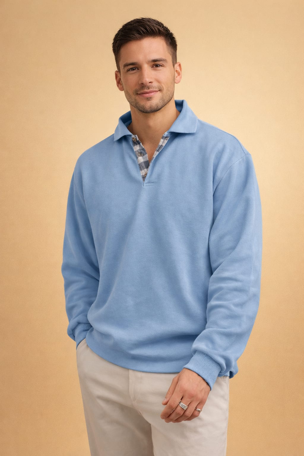 Men's Knit Long Sleeve Polo | Jake_2