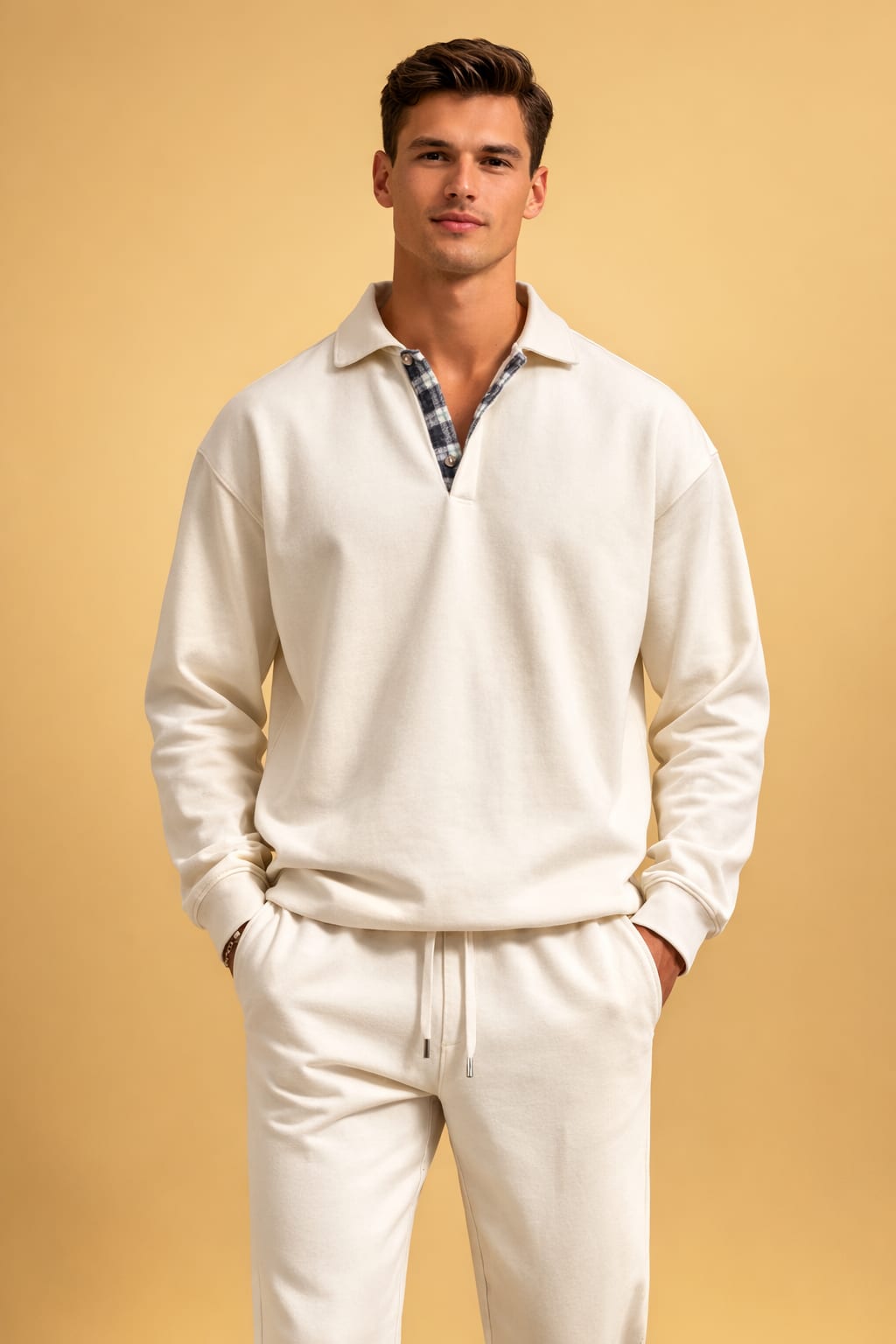 Men's Knit Long Sleeve Polo | Jake_6
