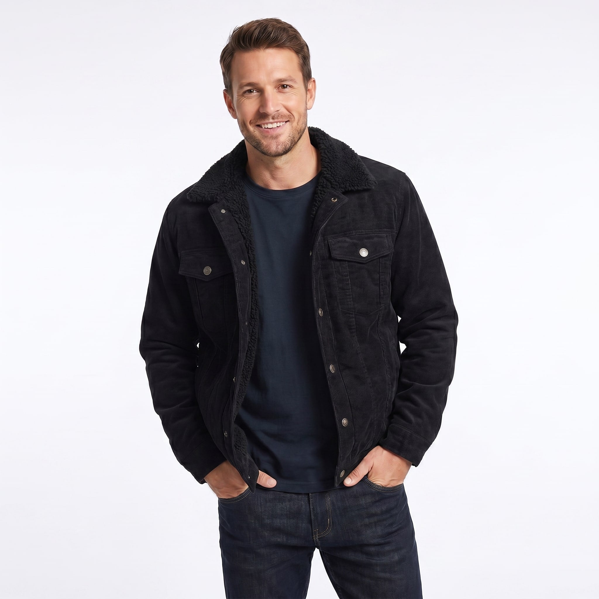 Men's Sherpa Lined Corduroy Jacket | Dashiell_2