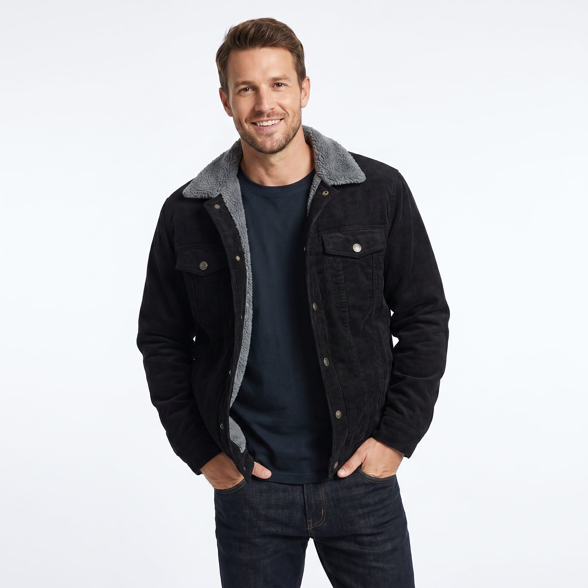 Men's Sherpa Lined Corduroy Jacket | Dashiell_3