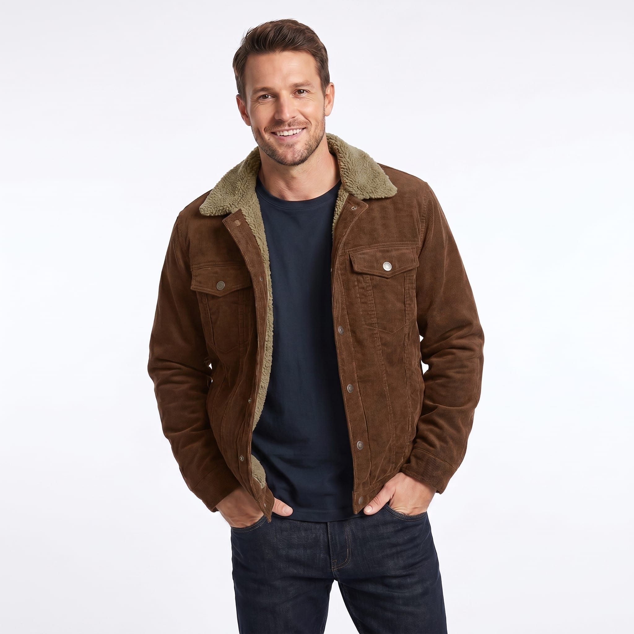 Men's Sherpa Lined Corduroy Jacket | Dashiell_4