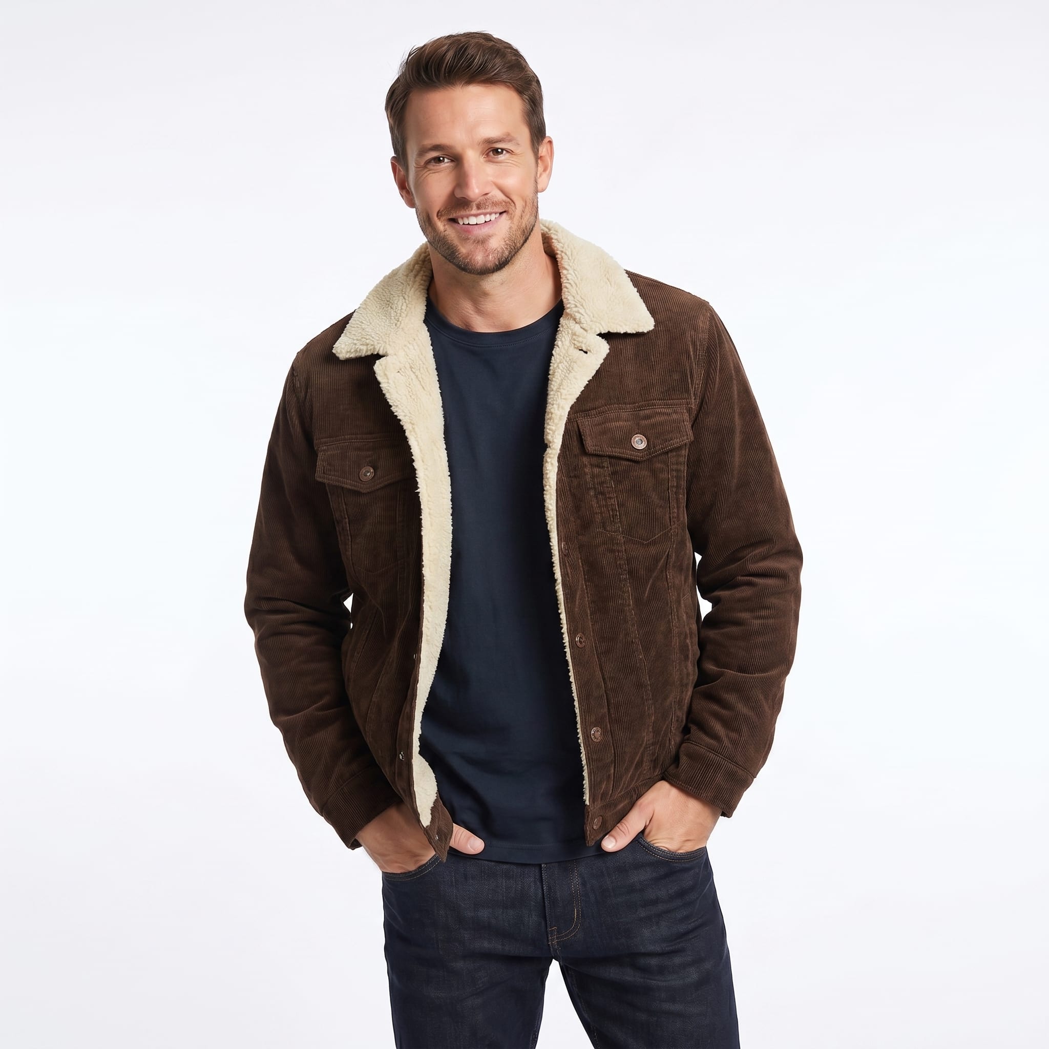 Men's Sherpa Lined Corduroy Jacket | Dashiell_5
