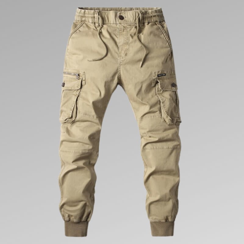 Men's Cotton Drawstring Cargo Trousers | Giles_1