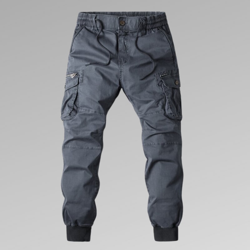 Men's Cotton Drawstring Cargo Trousers | Giles_3