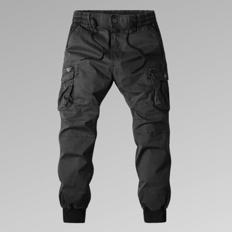 Men's Cotton Drawstring Cargo Trousers | Giles_4