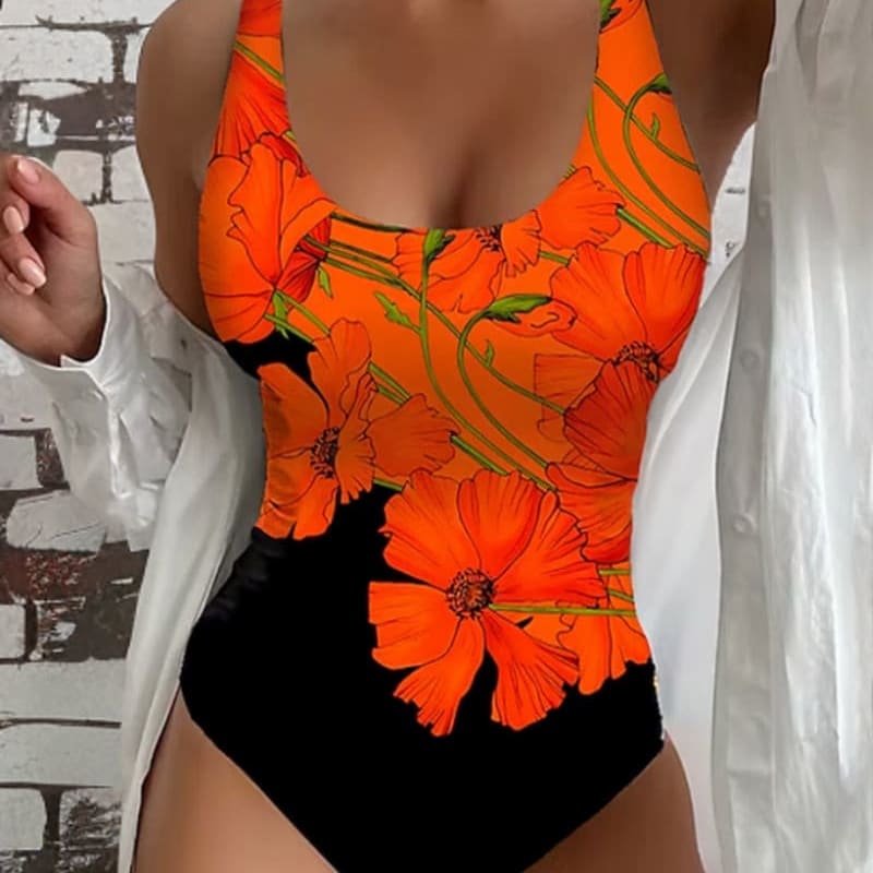 Women's Floral One-Piece Swimsuit | Cecily_1
