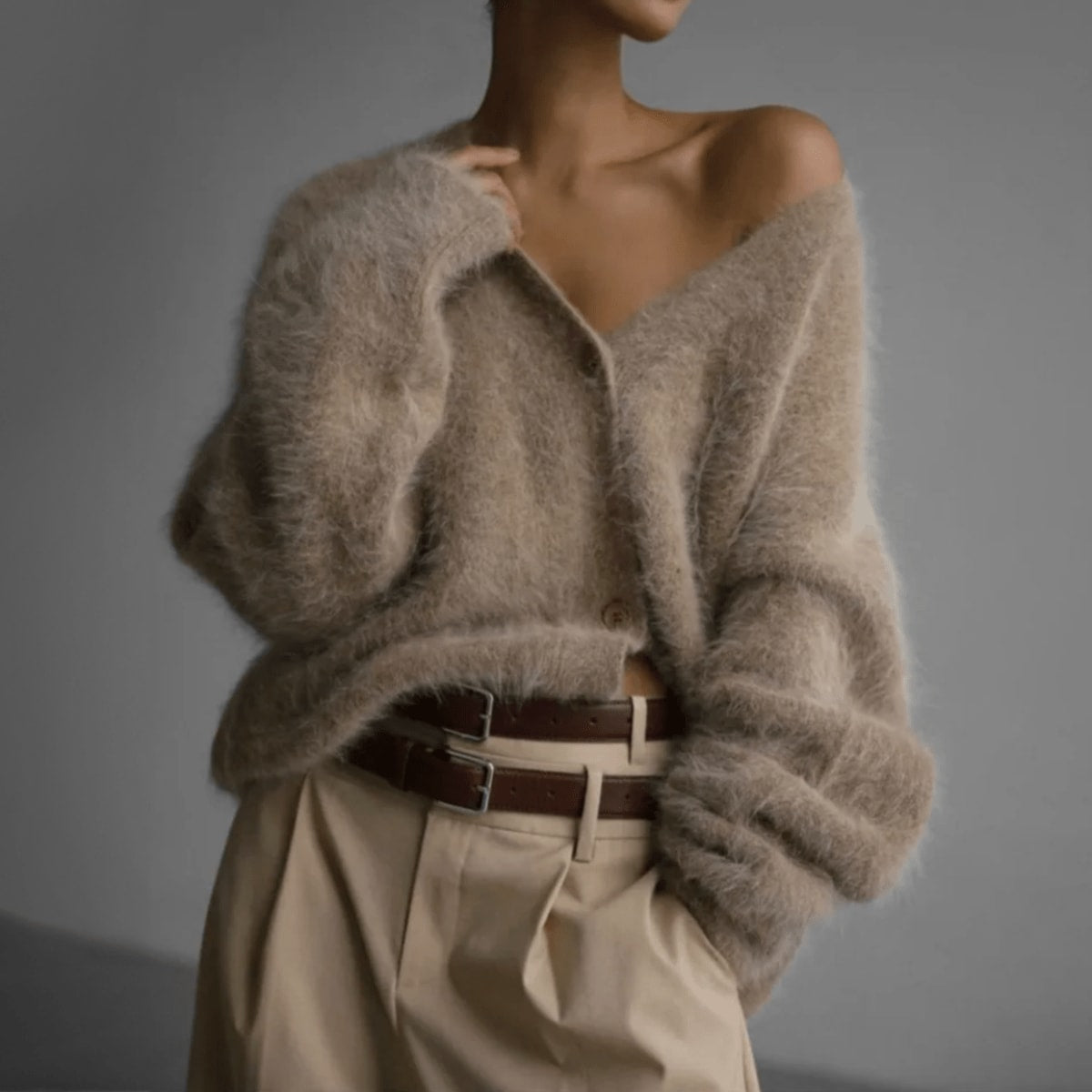 Women's Fluffy Knit Cardigan | Rosetta_2