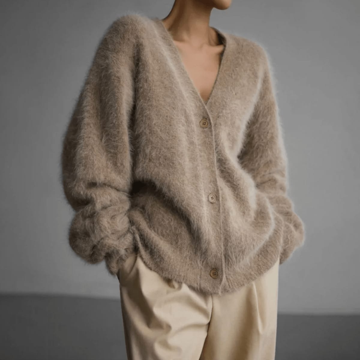 Women's Fluffy Knit Cardigan | Rosetta_3