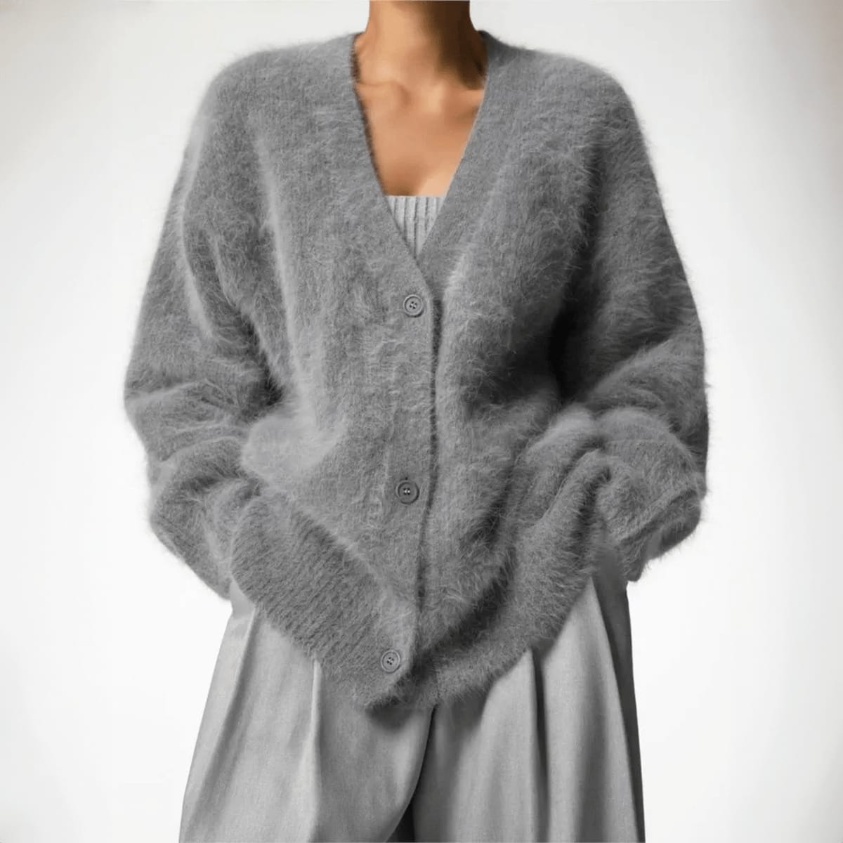 Women's Fluffy Knit Cardigan | Rosetta_6