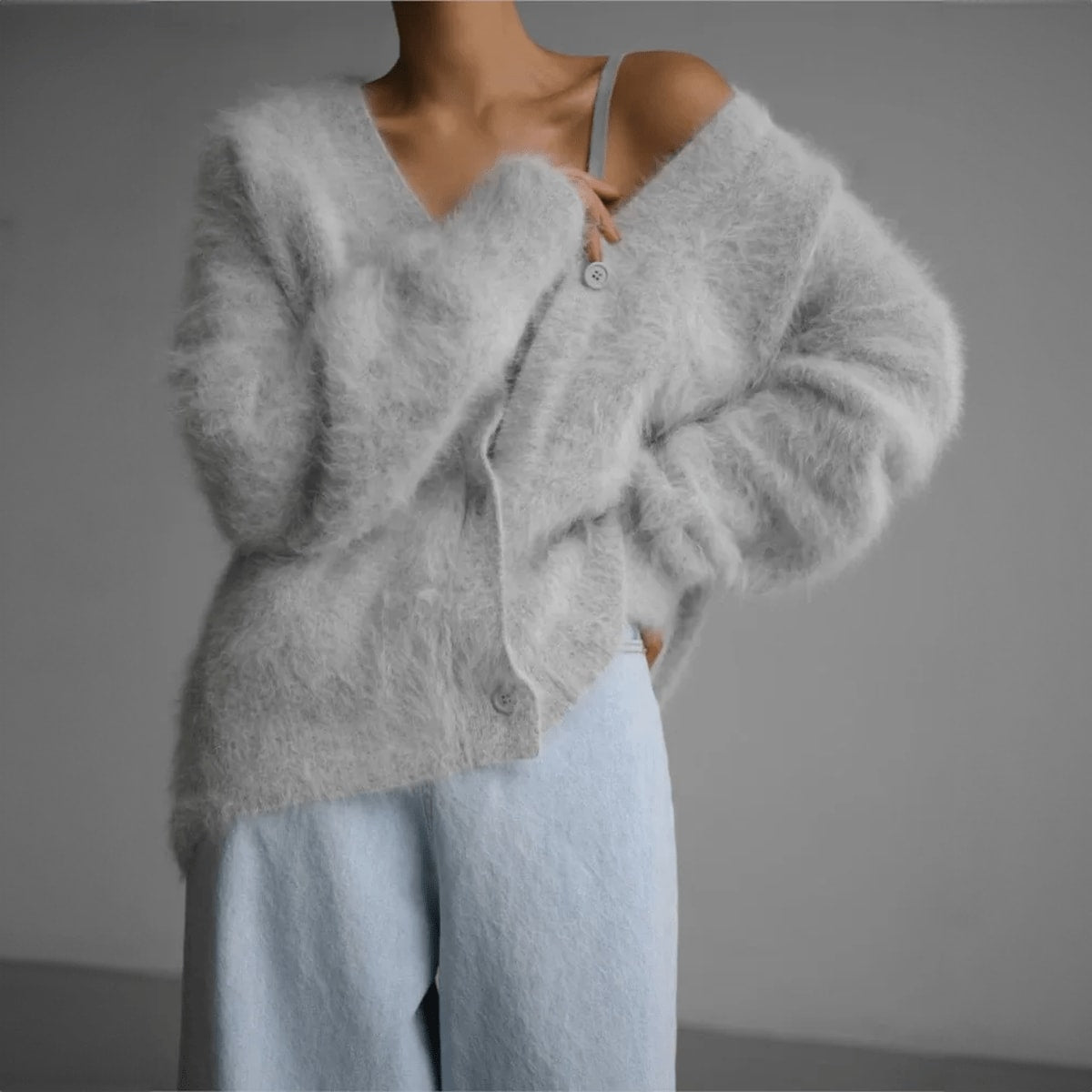 Women's Fluffy Knit Cardigan | Rosetta_8