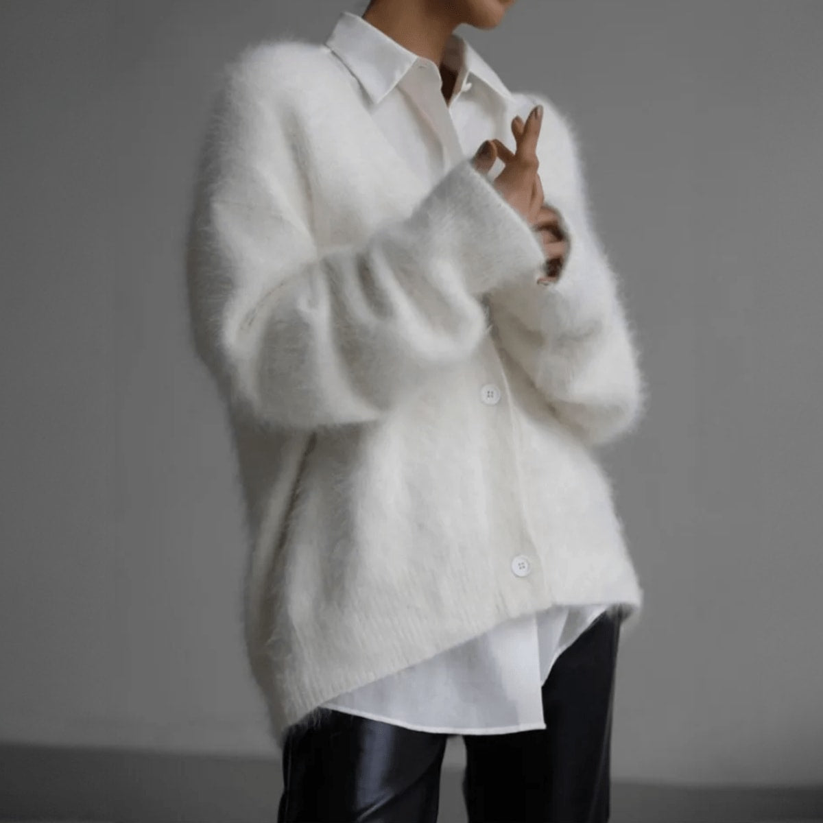 Women's Fluffy Knit Cardigan | Rosetta_9