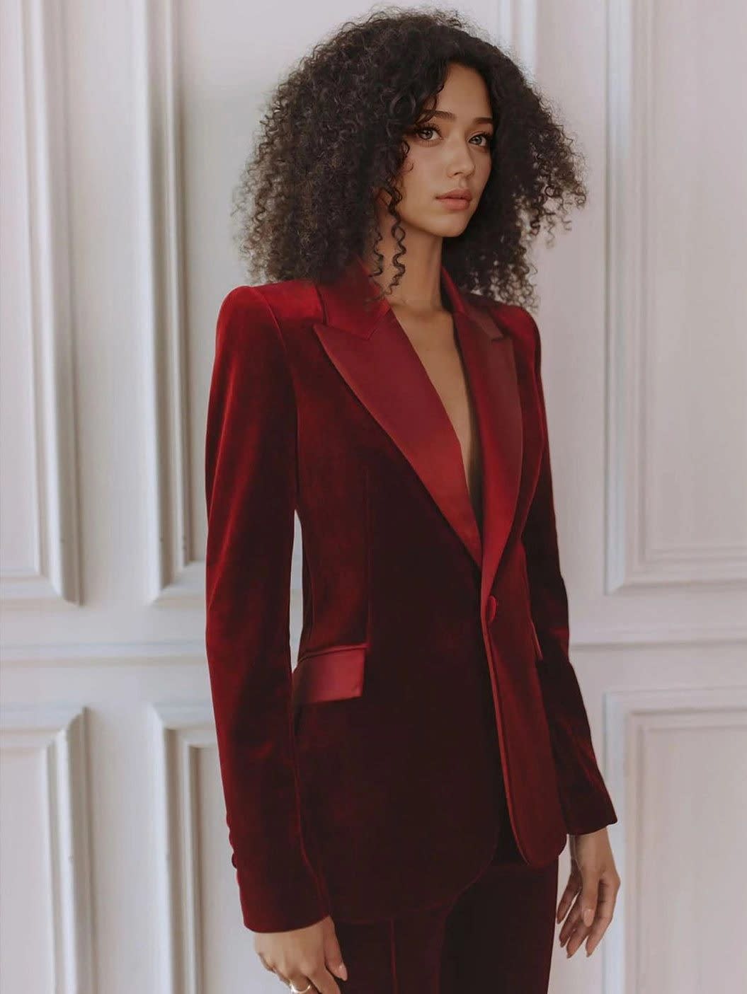 Women's Velvet Flared Trouser Suit | Roberta_4