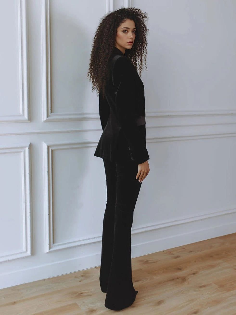 Women's Velvet Flared Trouser Suit | Roberta_7
