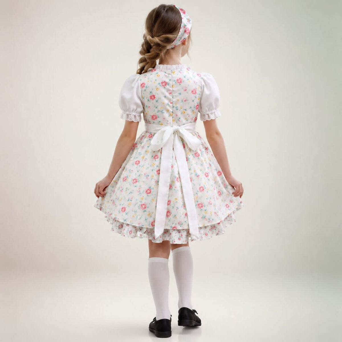 Girls' Floral Dirndl Dress with Apron | Ailish_2