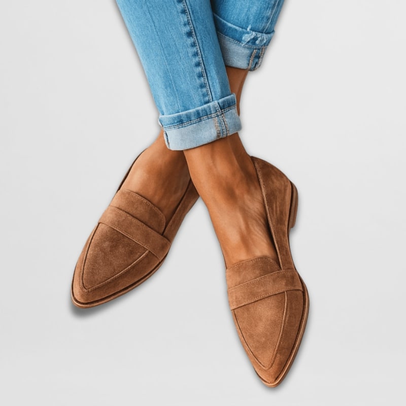 Women's Pointed Toe Suede Loafers | Norma_1