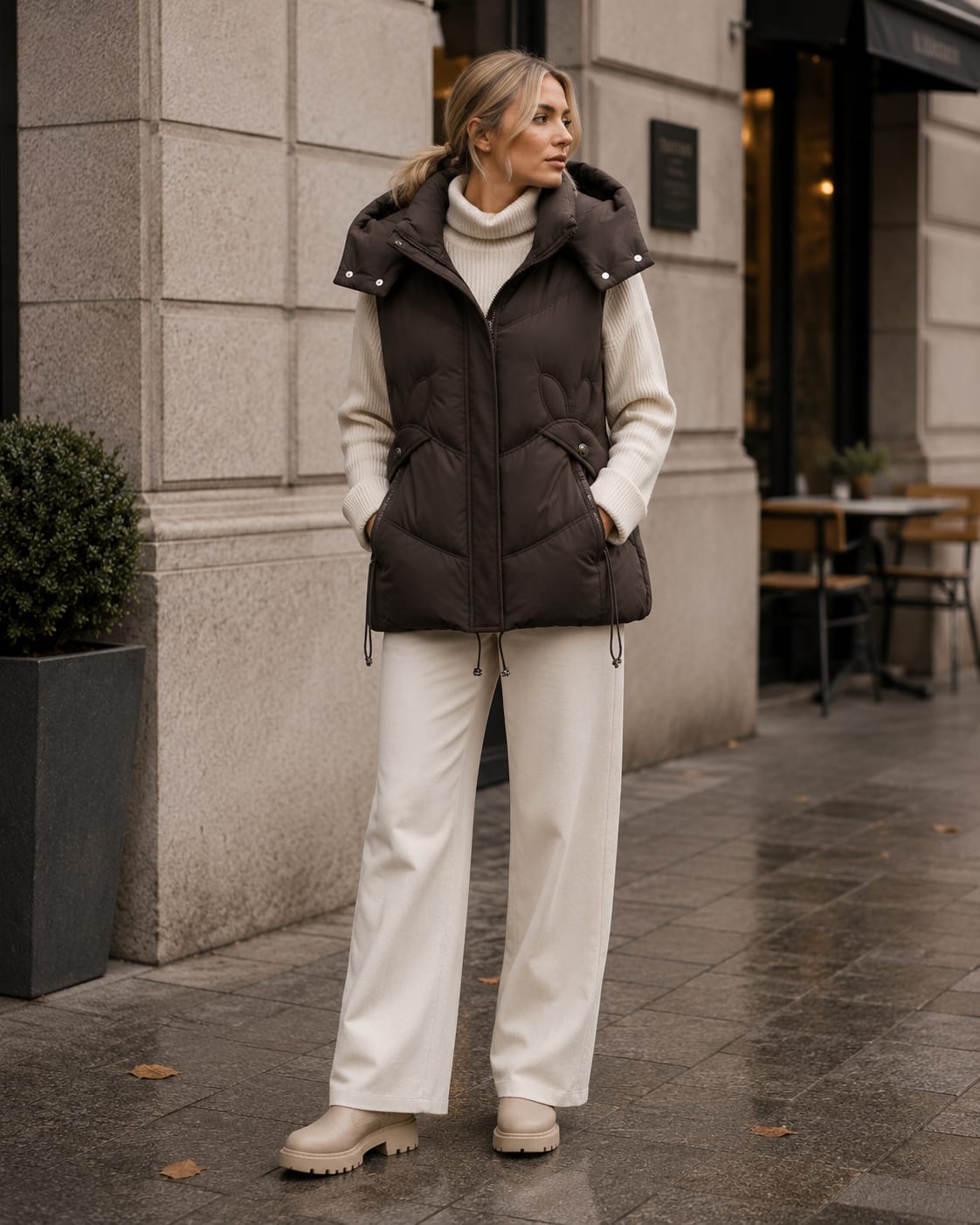 Women's Hooded Quilted Puffer Gilet | Annabel_3