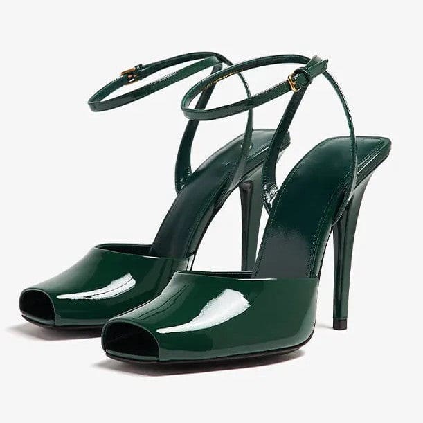 Women's Peep-Toe Stiletto Heels | Hesper - Green / 3.5