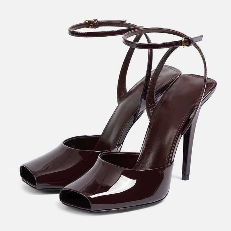 Women's Peep-Toe Stiletto Heels | Hesper - Wine Red / 4.5