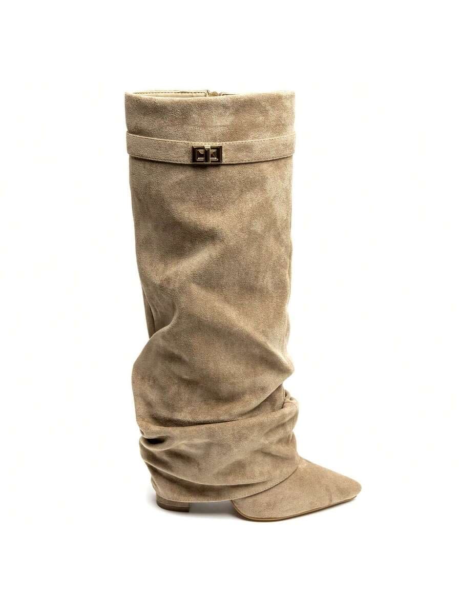 Women's Faux Suede Slouch Boots | Trudy_25