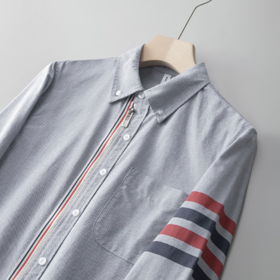Men's Cotton Zip Front Shirt | Callum_5
