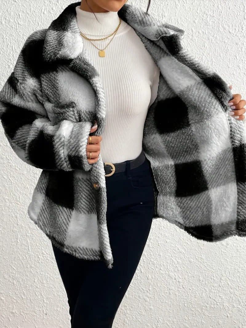 Women's Checked Fleece Shacket | Deirdre_10