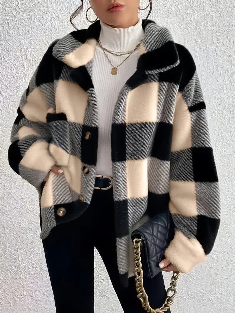 Women's Checked Fleece Shacket | Deirdre_11