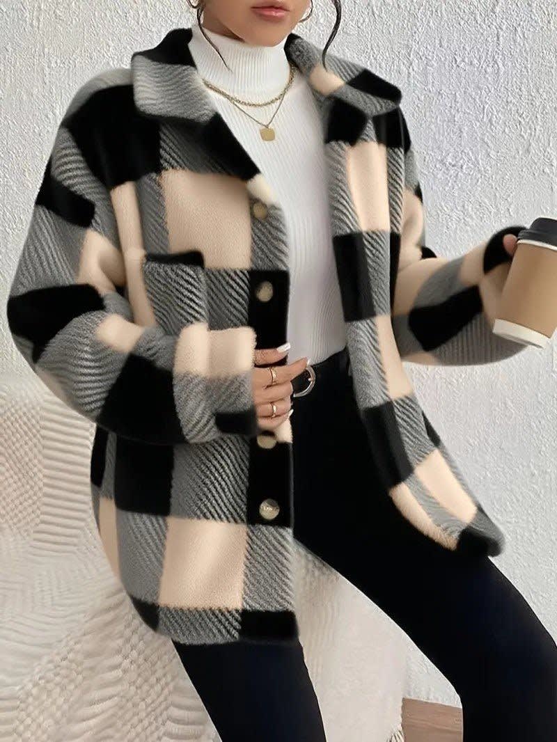 Women's Checked Fleece Shacket | Deirdre_13