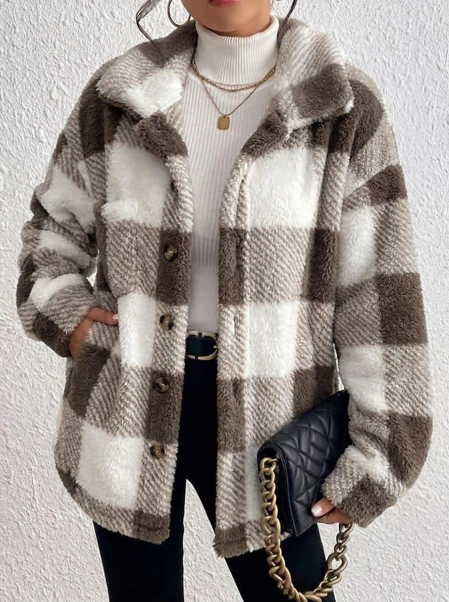 Women's Checked Fleece Shacket | Deirdre_14
