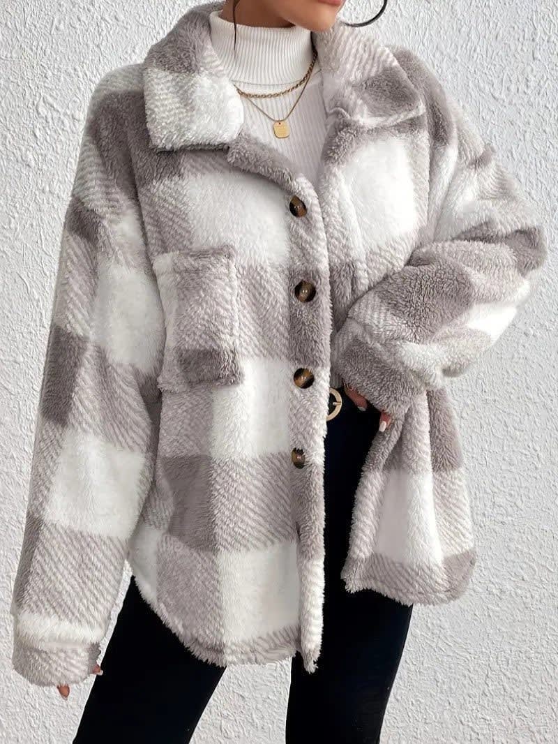 Women's Checked Fleece Shacket | Deirdre_3