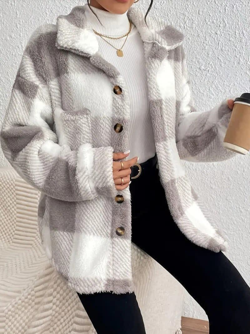 Women's Checked Fleece Shacket | Deirdre_4