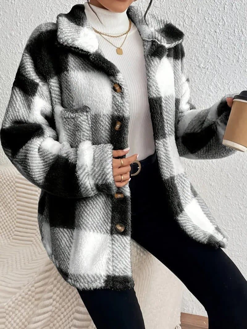 Women's Checked Fleece Shacket | Deirdre_8