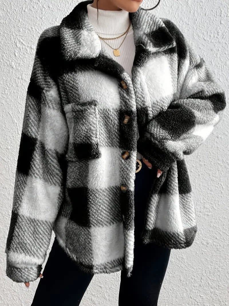 Women's Checked Fleece Shacket | Deirdre_9