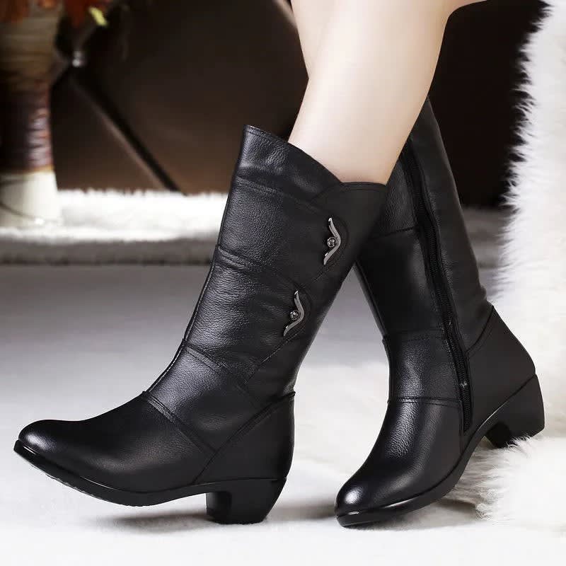 Women's Block Heel Mid Calf Boots | Lynette_2