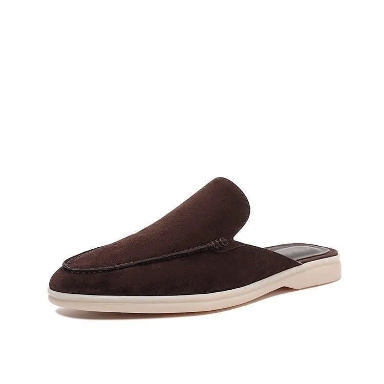 Men's Suede Look Backless Loafers | Mungo_6